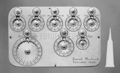 Morland's calculating machine  engraved Sa