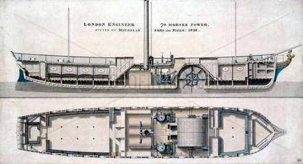 Paddle steamer ‘London Engineer’  1818.