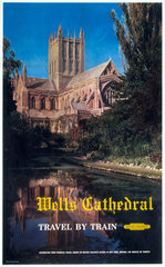 'Wells Cathedral - Travel by Train'  BR poster  1961.