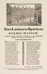 Gas lamplighters in Amsterdam  poster  1843.