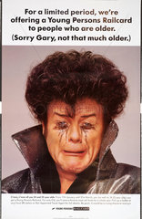 Gary Glitter advertising the Young Persons Railcard  c 1988.