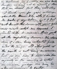 Letter from John Hunter to William Eden  1784.