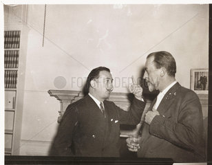 Salvador Dali at a press conference  London  26 April 1955.