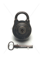 Bramah padlock and key  1801.