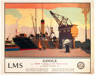 ‘Goole - SS “Don � Coaling at the 40-ton Crane'  LMS poster 1923-1947.