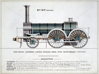 '6 ft 6ins Coupled'  steam locomotive  1857.