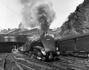 'Silver Link' leaving Edinburgh Waverley Station  1958.