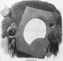 Viewing an eclipse of the sun using a projected image  6 May 1845.