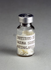 Lyophilized laboratory sample of synthetic malaria vaccine SPf66  1987.