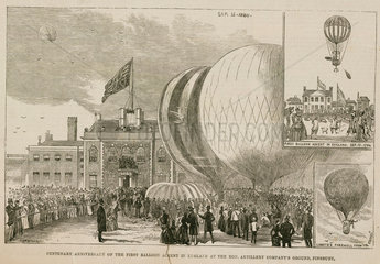 ‘Centenary Anniversary of the First Balloon Ascent in England’  1884.