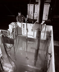 Operator with preparation machine  Sizewell Nuclear Power Station  1965.