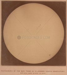 Photograph of the Sun  taken from Paris  France  20 July 1875.