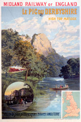 ‘High Tor  Matlock’  Derbyshire Peaks  MR poster  c 1910s.