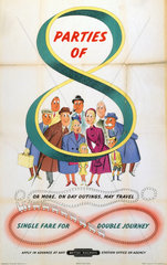 ‘Parties of 8’  BR poster  1948-1965.