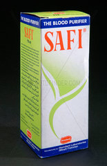 Box containing a bottle of Safi  ‘the blood purifier’  Pakistan  c 2004-2005.