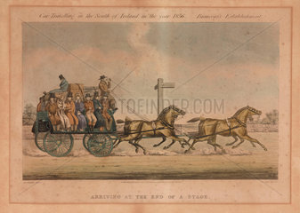 ‘Arriving at the End of a Stage’  Ireland  1856.
