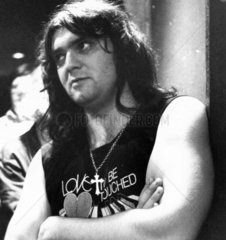 Heavy metal fan Kevin Riddle  Marquee Club  Wardour Street  London  1982.