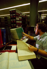 Librarian responding to a reader's enquiry  Science Museum Library  1988.