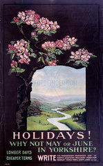 ‘Holidays! Why not May or June in Yorkshire?’  NER poster  1900-1922.