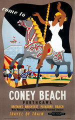 'Come to Coney Beach  Porthcawl'  BR (WR) poster  1948-1965.