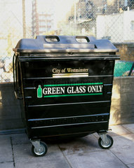 Green glass recycling bin  1999.