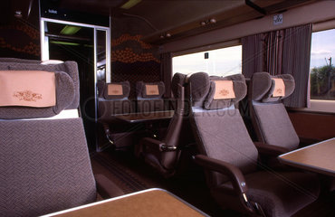 Interior view of a Pullman carriage  c 1980s.