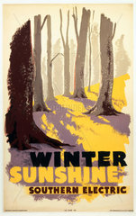 'Winter Sunshine'  Southern Railways poster  c 1930s.