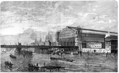 Construction of terminus  Cannon Street  London  1866.