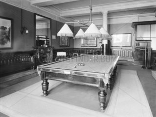 Smoking and billiards room at the Holyhead Hotel  Anglesey  c 1924.