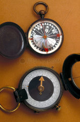 Two marching compasses by Singer and Barber  1850-1918.