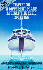 'Travel on a different plane at half the price of flying'  BR poster  c 1980s.