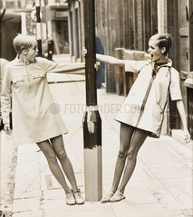 Twiggy with lookalike competition winner  1967.