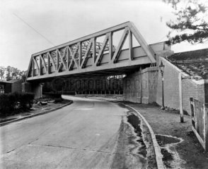 Bridge at Morden  South London  November 1933.