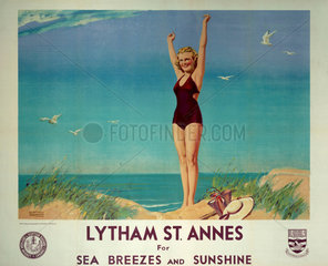'Lytham St Annes for Sea Breezes and Sunshine'  LMS poster  1923-1947.