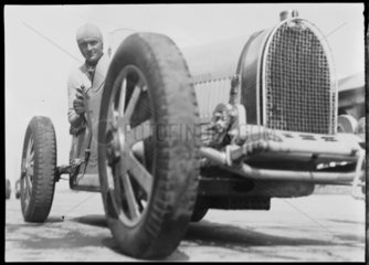 Louis Chiron in his Bugatti  Nurburgring  Germany  1932.