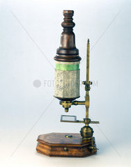 Marshall type compound microscope  late 17th-early 18th century.