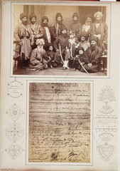 'Amir Shere Ali  Prince of Abdulah Jan  and Sirdars'  c 1878.