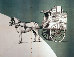 Horse-drawn London & North Western Railway delivery van  c 1920.