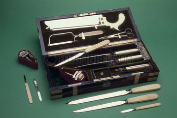 Steel and ivory amputation set  1866-1871.