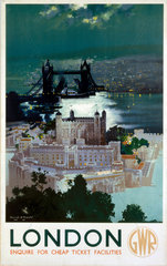 ‘London’  GWR poster  1938.