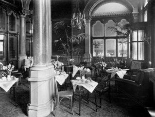 The lounge of the Midland Grand Hotel at St Pancras Station  London  1912.