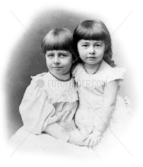 Johanne and Matilda Hertz  daughters of Heirnrich and Elizabeth Hertz  c 1889.