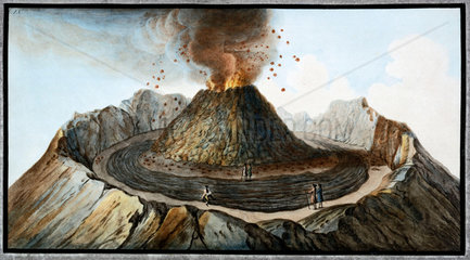 Mount Vesuvius' crater  Kingdom of Naples  1767.