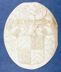 Copy of a coat of arms from stained glass  1839.
