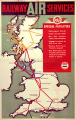 ‘Railway Air Services’  RAS poster  1940s.