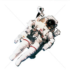 Astronaut Bruce McCandless on the first spacewalk using MMU  1984.