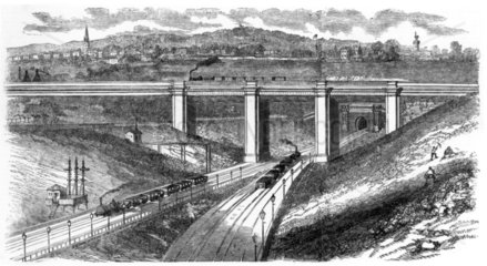 Camden Town railway and viaduct  London  1851.