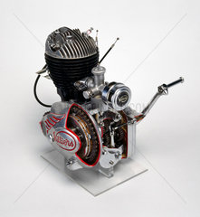 Villiers Mark 6E two-stroke motorcycle engine and gear unit  1952.