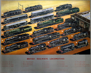 ‘British Railways Locomotives’  BR poster  c 1960.