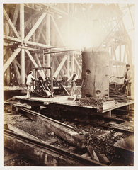 Construction of St Pancras Station  London  c 1867.
